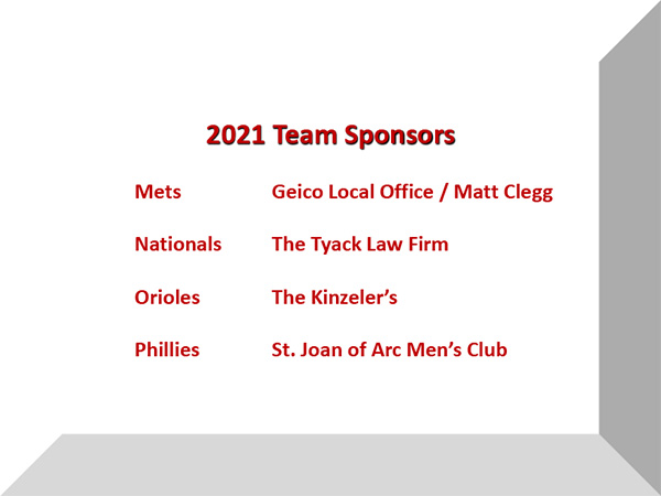 2021 Team Sponsors