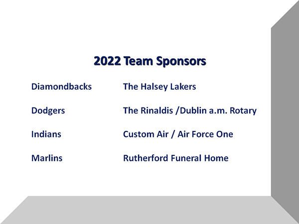 2022 Team Sponsors