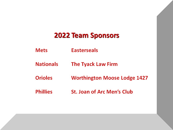 2022 Team Sponsors